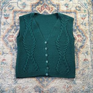 Vintage Cable Knit Sweater Vest Large